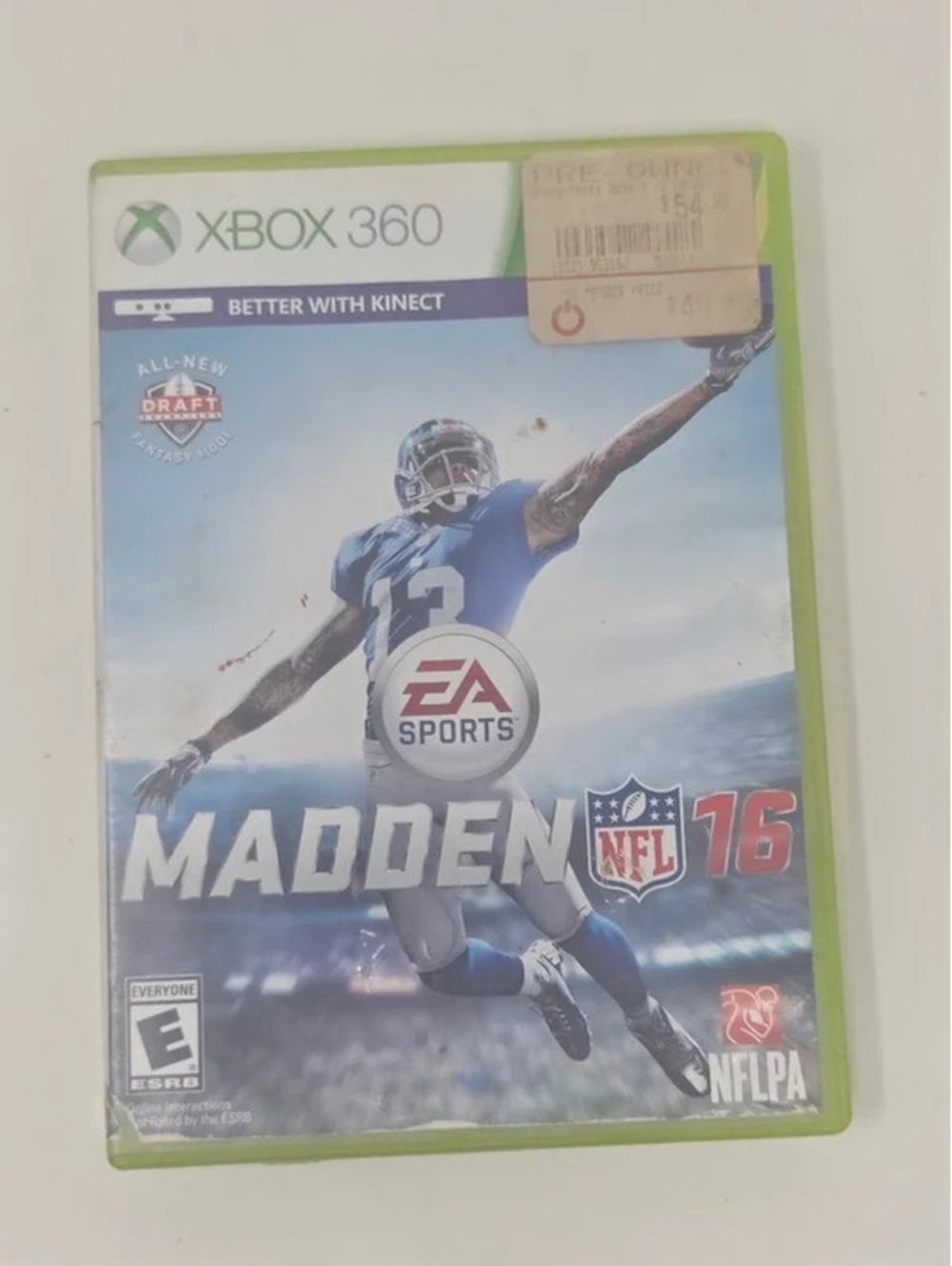 Madden NFL 16 Xbox 360 EA Sports Disc Case No Manual Rough Disc Kinect Game